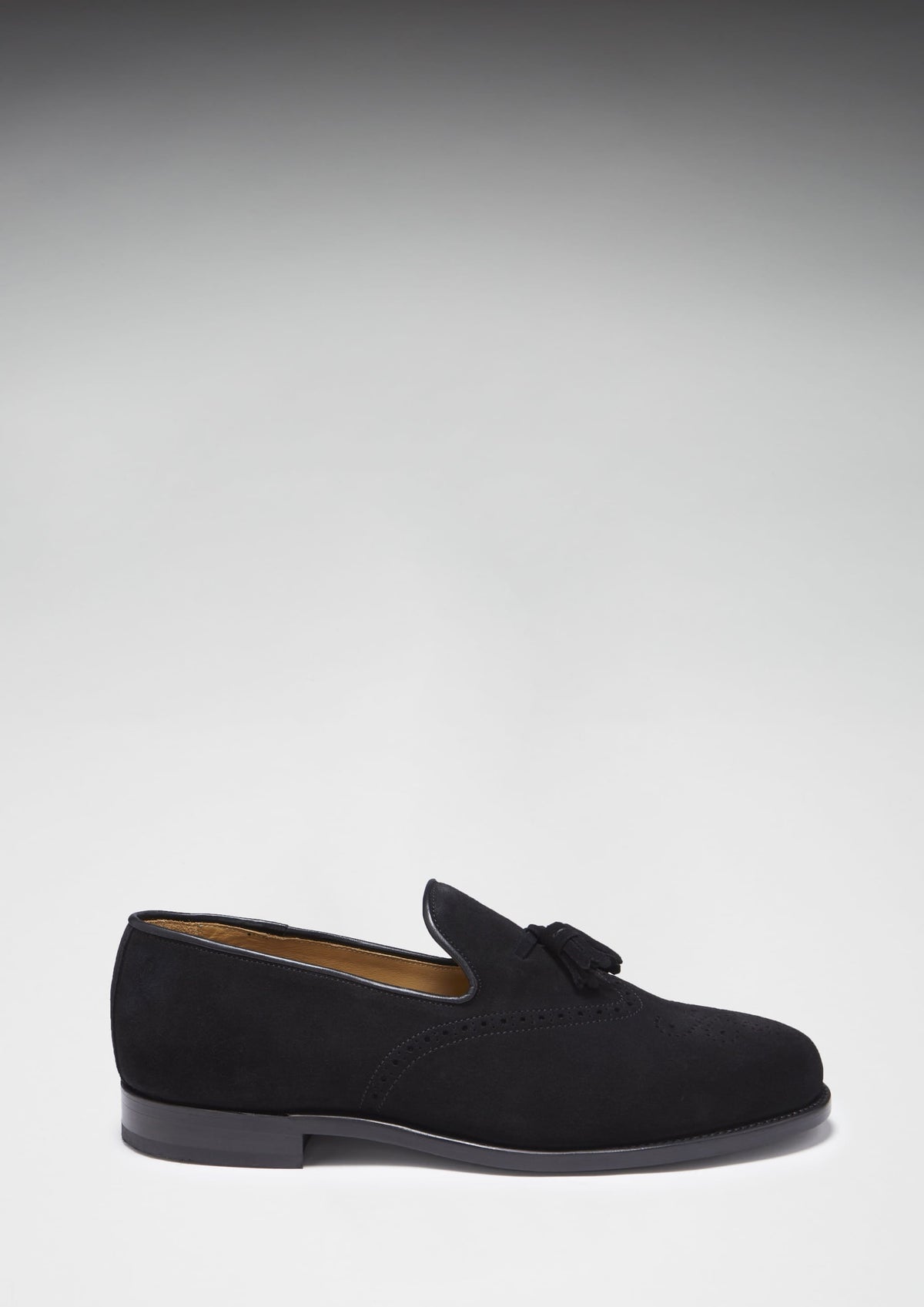 Hugs & Co. Black C.F. Stead Suede Tasselled Brogues with Goodyear Welted Leather Sole