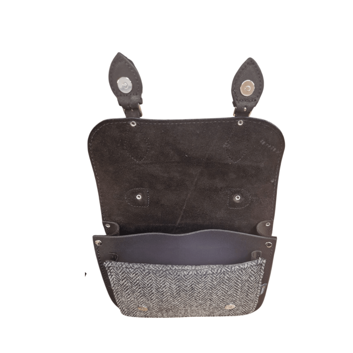 Midi Tannery & Tweed Satchel - Black - Bascora