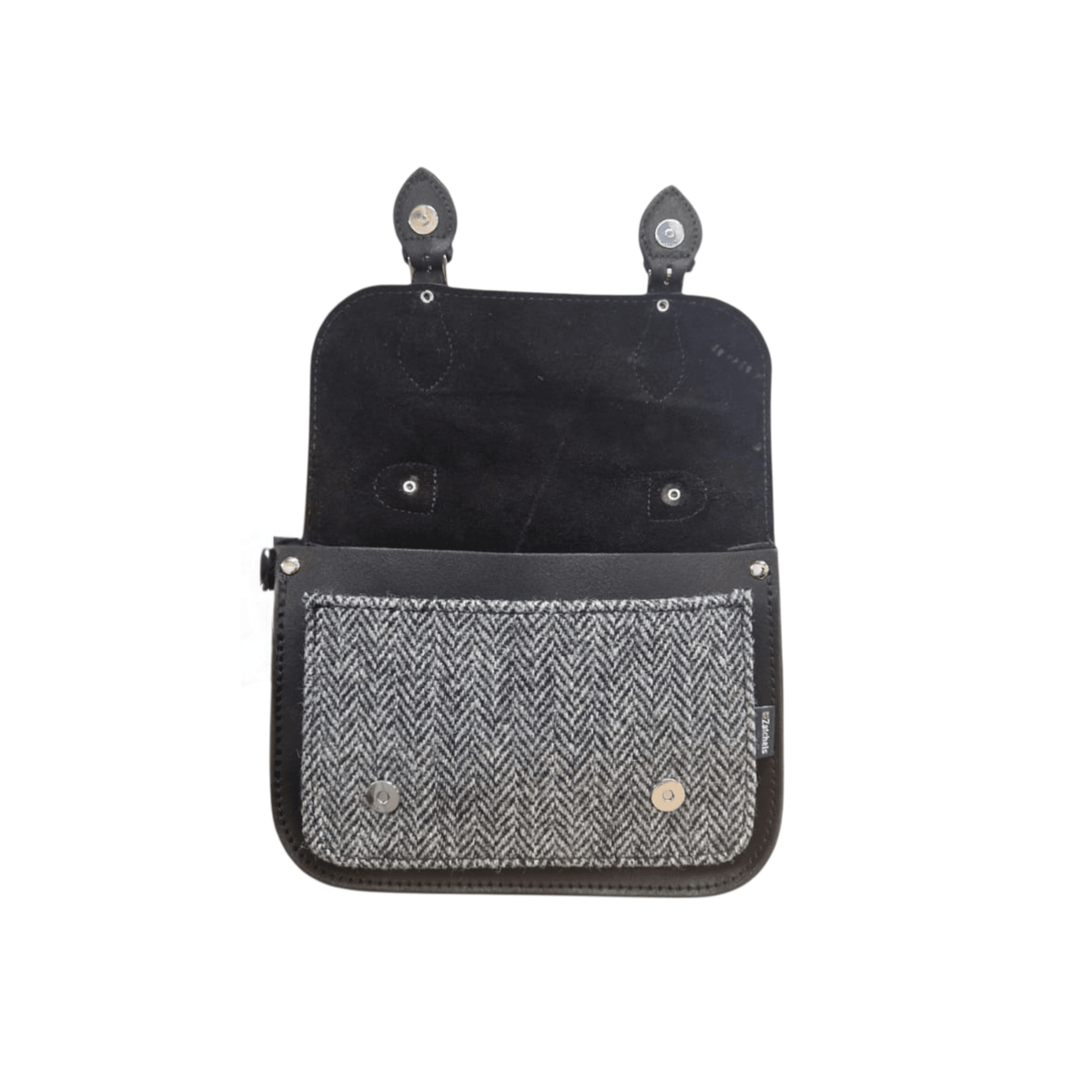 Midi Tannery & Tweed Satchel - Black - Bascora