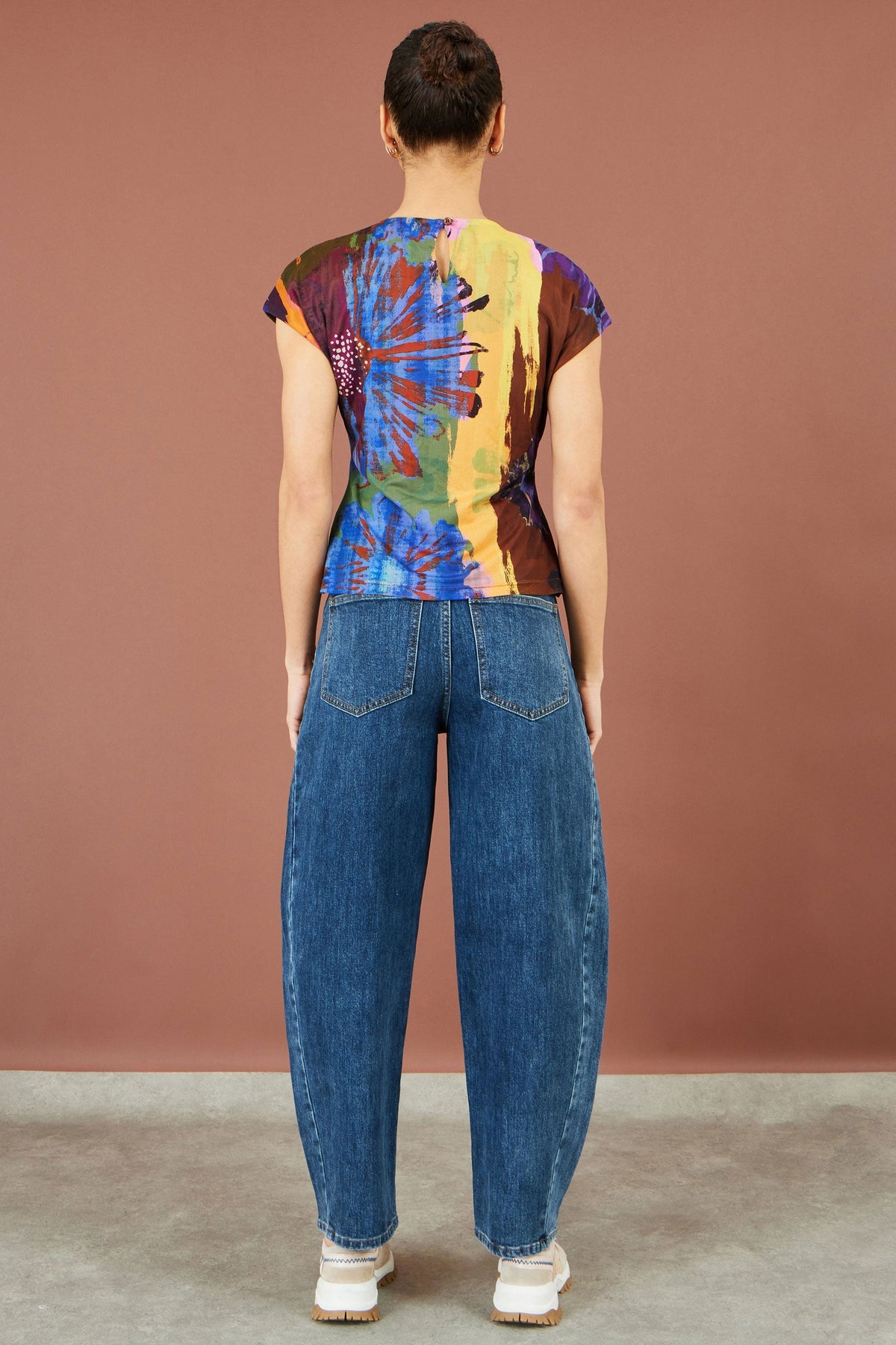 Multicolour Floral Mesh Top - Bascora