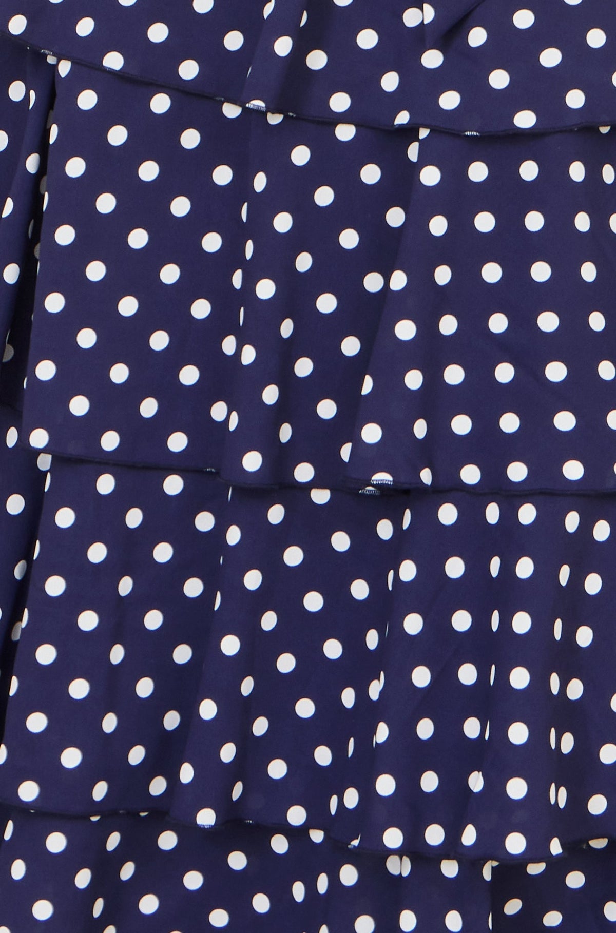 Navy Spot Tiered Midi Dress - Bascora