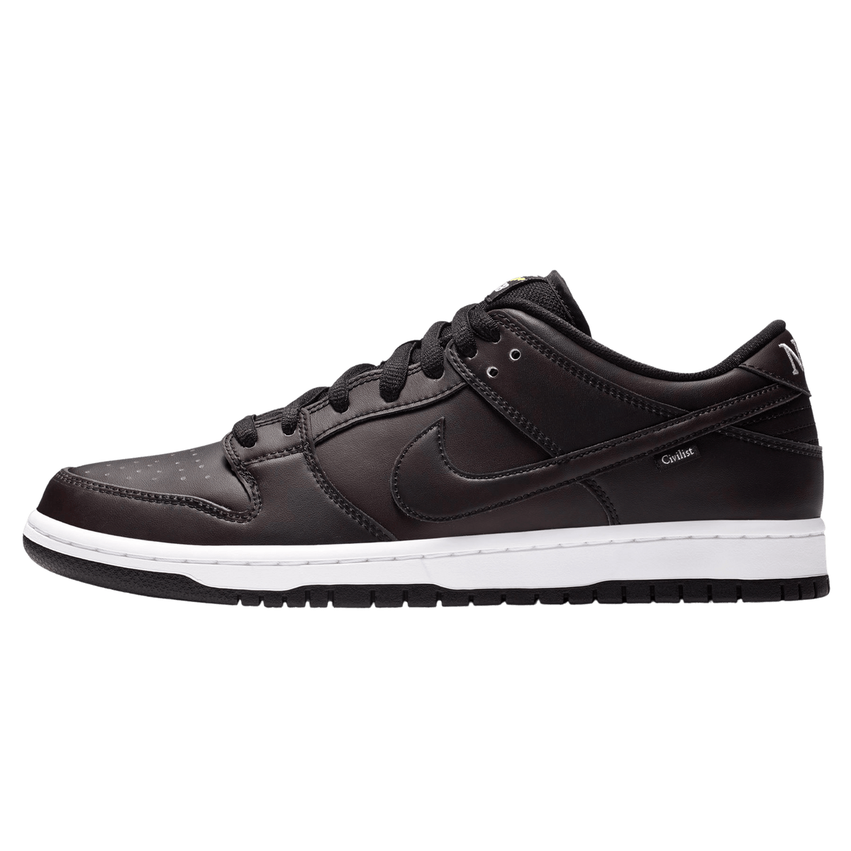 Black Nike sneaker on a transparent background