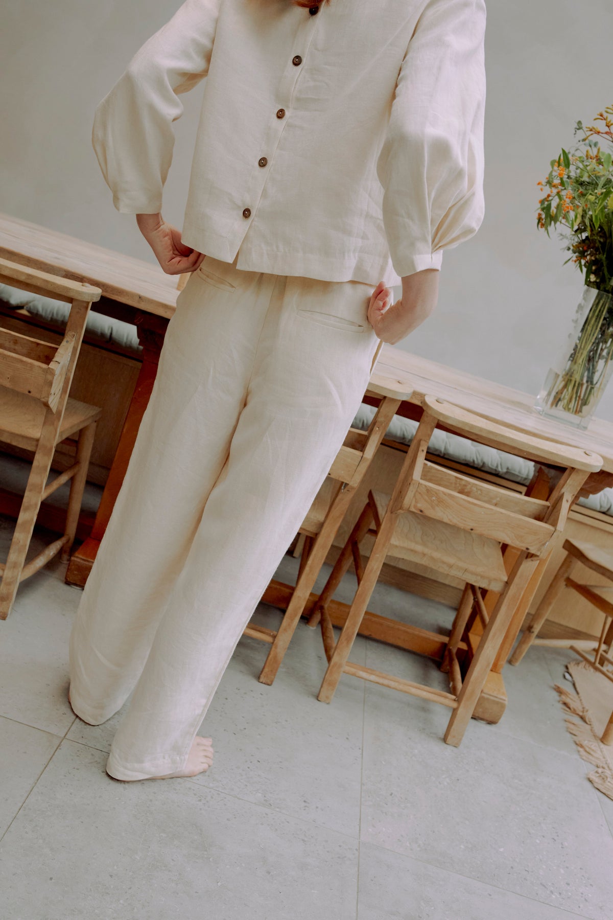 Má + Lin Maya Linen Trousers - Natural
