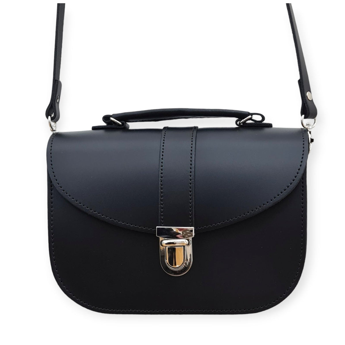 Olympia Handmade Leather Bag - Black - Bascora