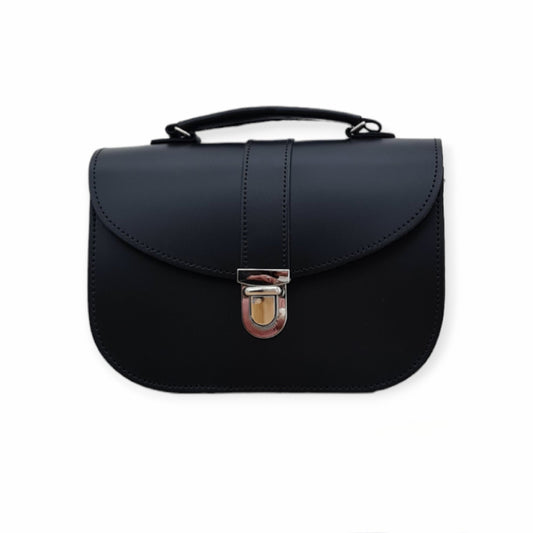 Olympia Handmade Leather Bag - Black - Bascora