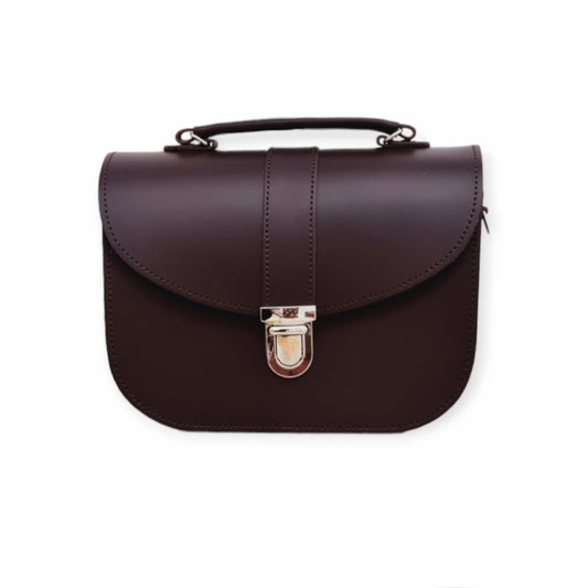 Olympia Handmade Leather Bag - Dark Brown - Bascora