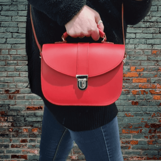Olympia Handmade Leather Bag - Pillar Box Red - Bascora