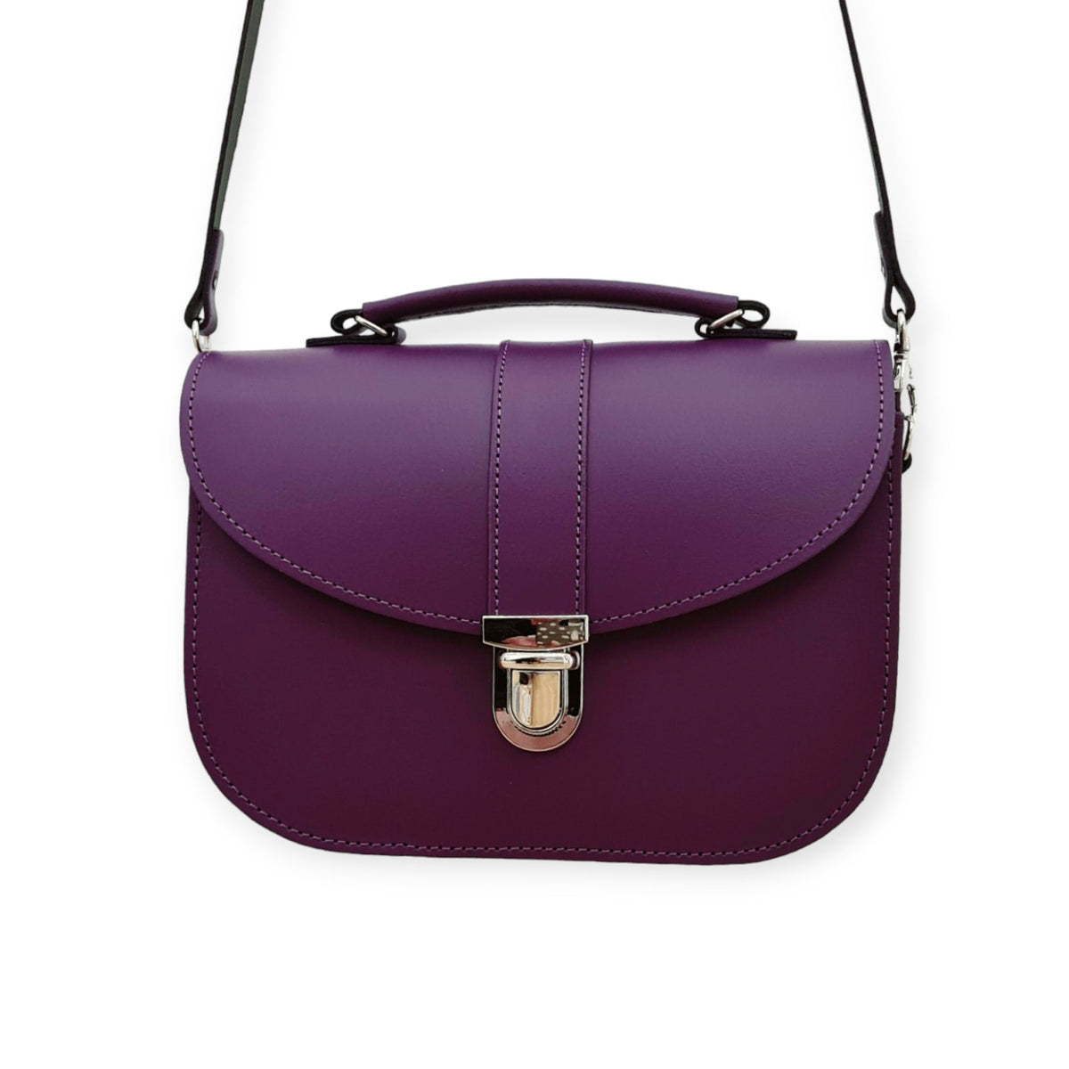 Olympia Handmade Leather Bag - Purple - Bascora