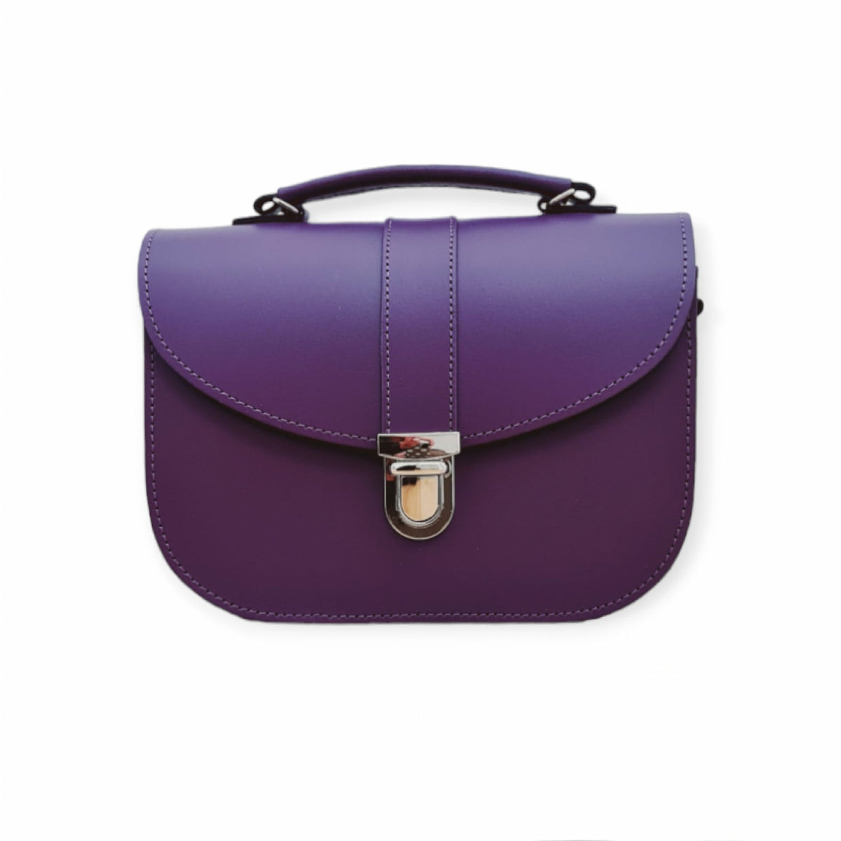 Olympia Handmade Leather Bag - Purple - Bascora
