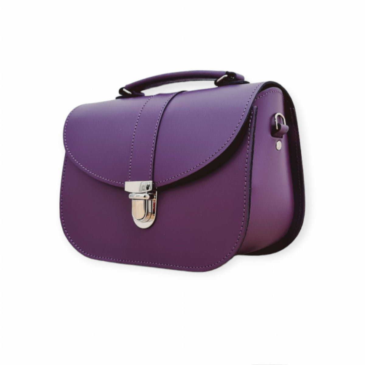 Olympia Handmade Leather Bag - Purple - Bascora