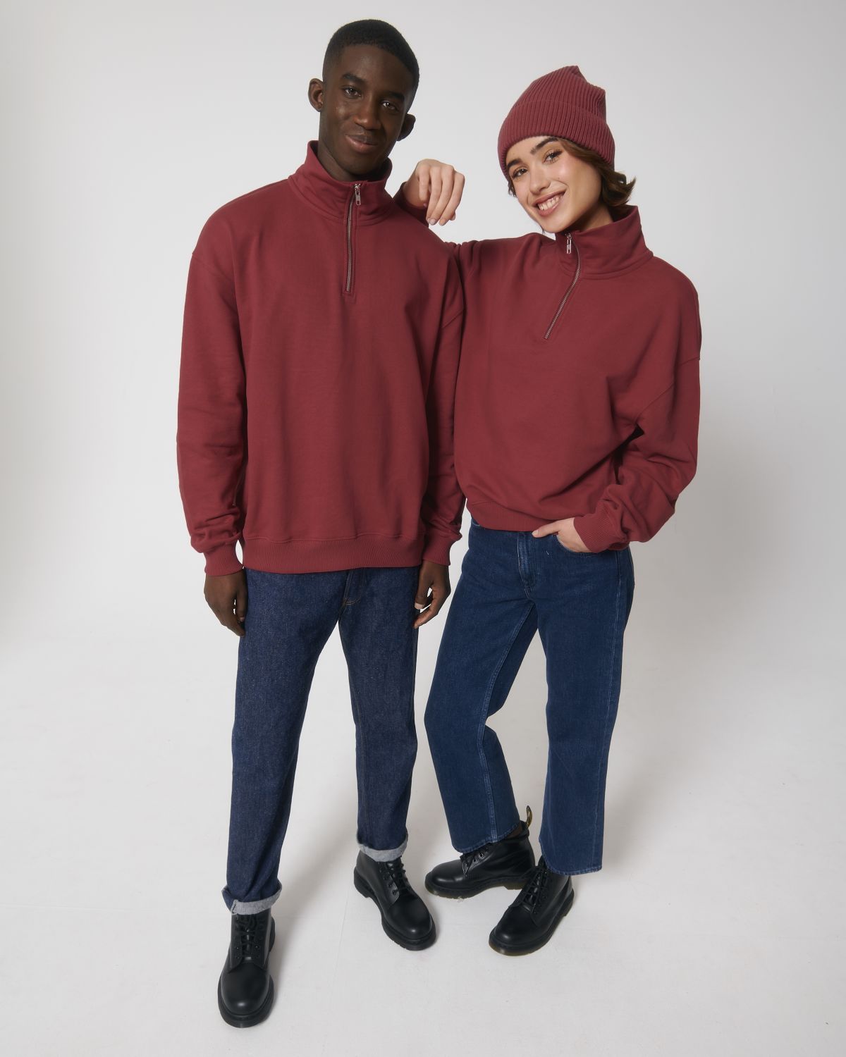Organic Boxy Quarter Zip Sweatshirt – Unisex - Bascora