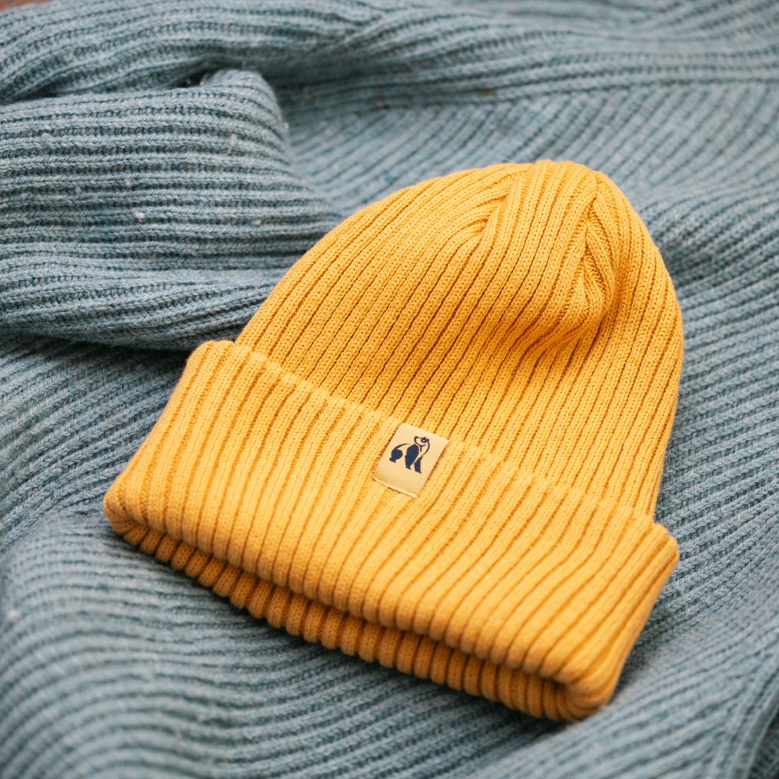 Organic Cotton Beanie – Mustard - Bascora