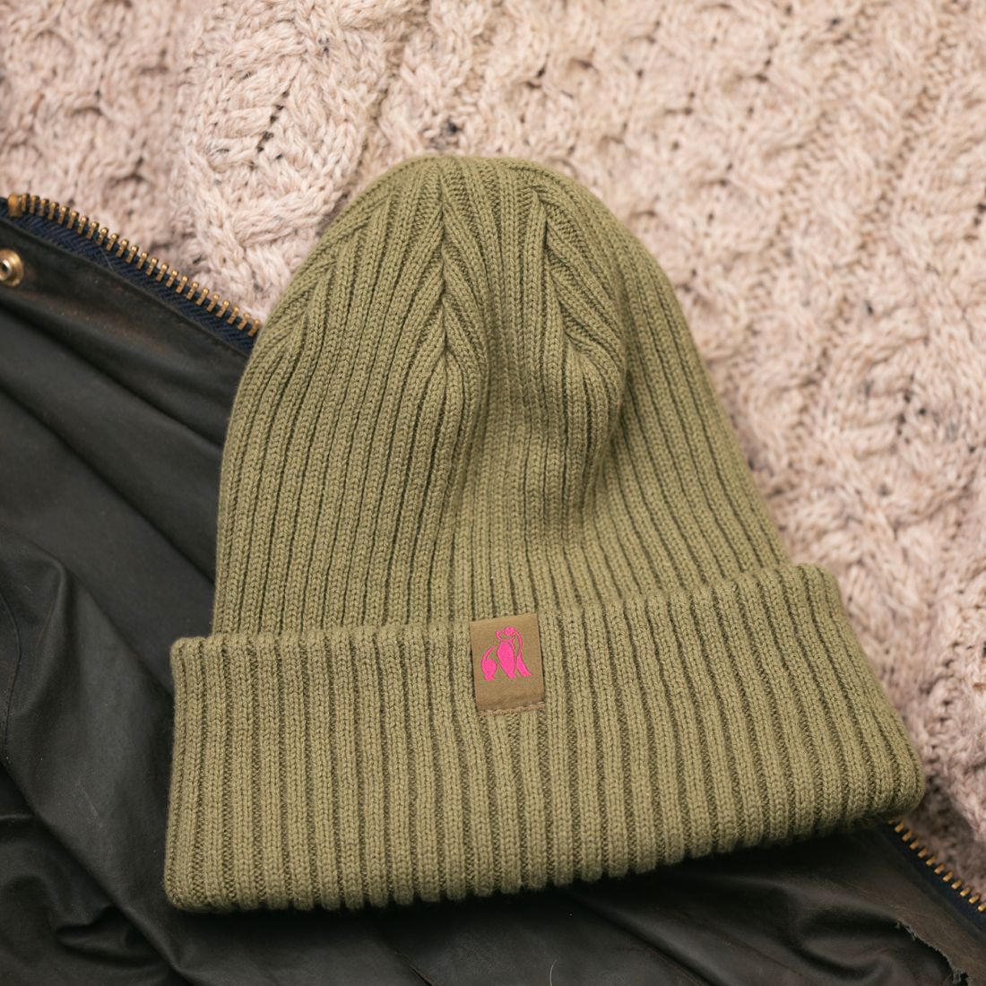Organic Cotton Beanie – Olive - Bascora