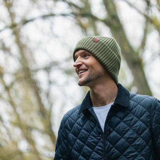 Organic Cotton Beanie – Olive - Bascora