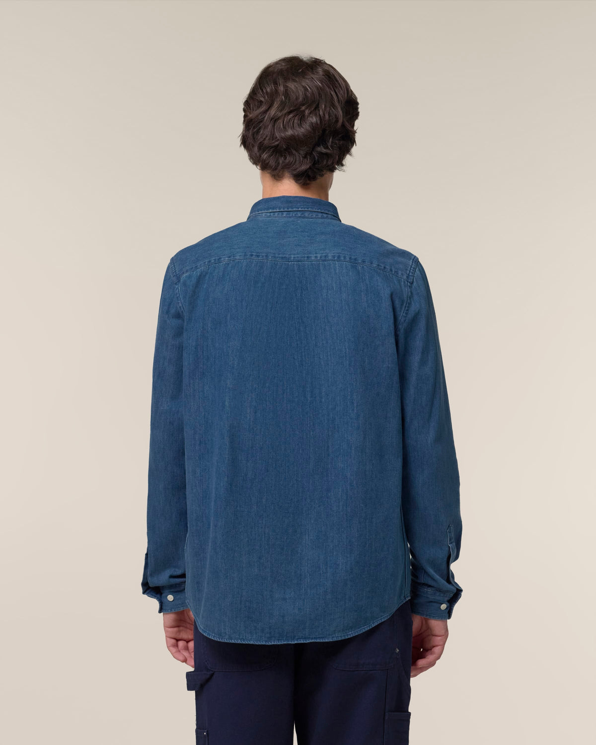 Organic Cotton Long Sleeve Denim Shirt: Mens - Bascora
