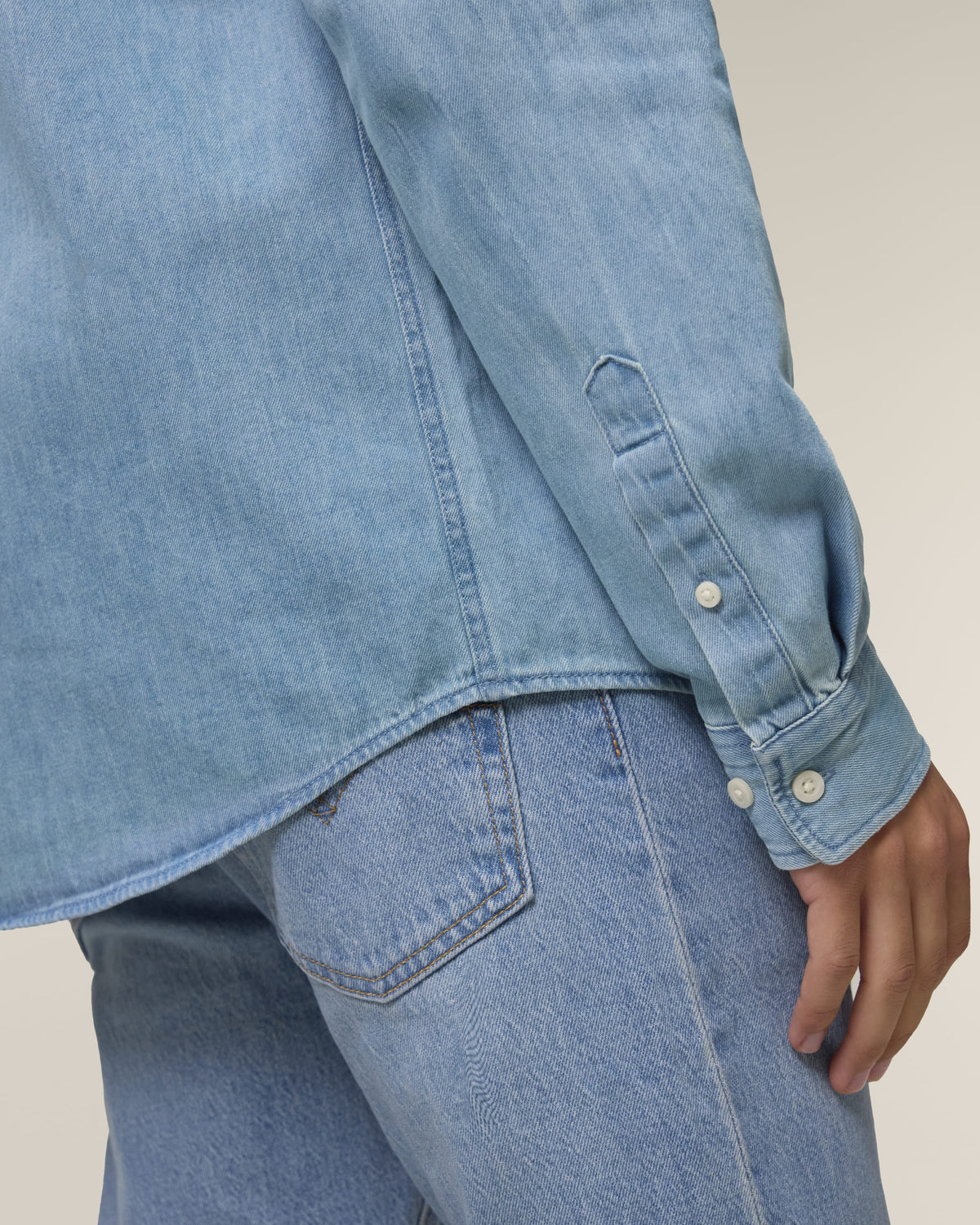 Organic Cotton Long Sleeve Denim Shirt: Mens - Bascora