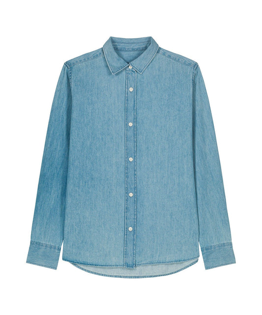 Organic Cotton Long Sleeve Denim Shirt – Women's - Bascora