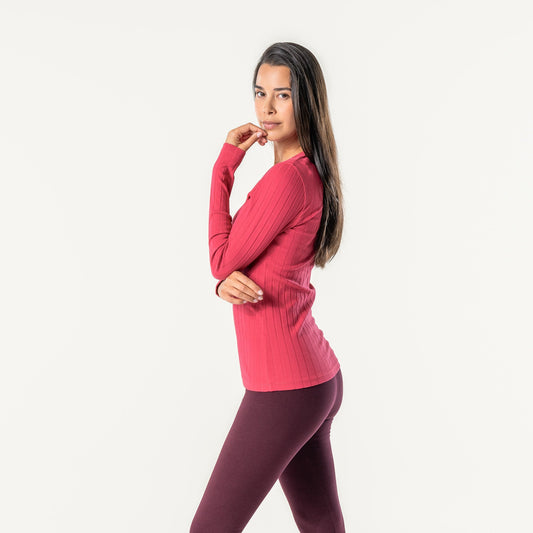 Organic Cotton Ribbed Long Sleeve T-Shirt – Women's - Bascora