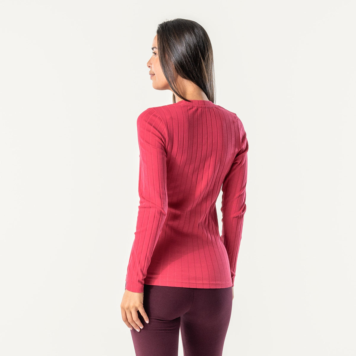 Organic Cotton Ribbed Long Sleeve T-Shirt – Women's - Bascora