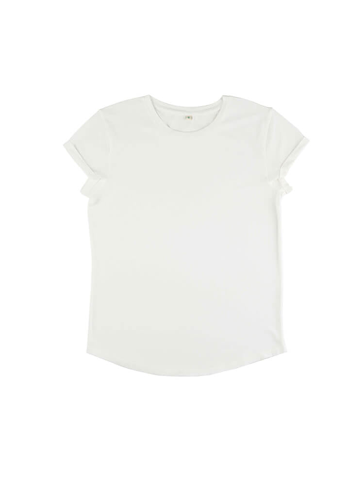 Organic Cotton Rolled Sleeve T-shirt | Bascora