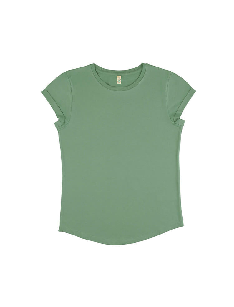 Organic Cotton Rolled Sleeve T-shirt | Bascora