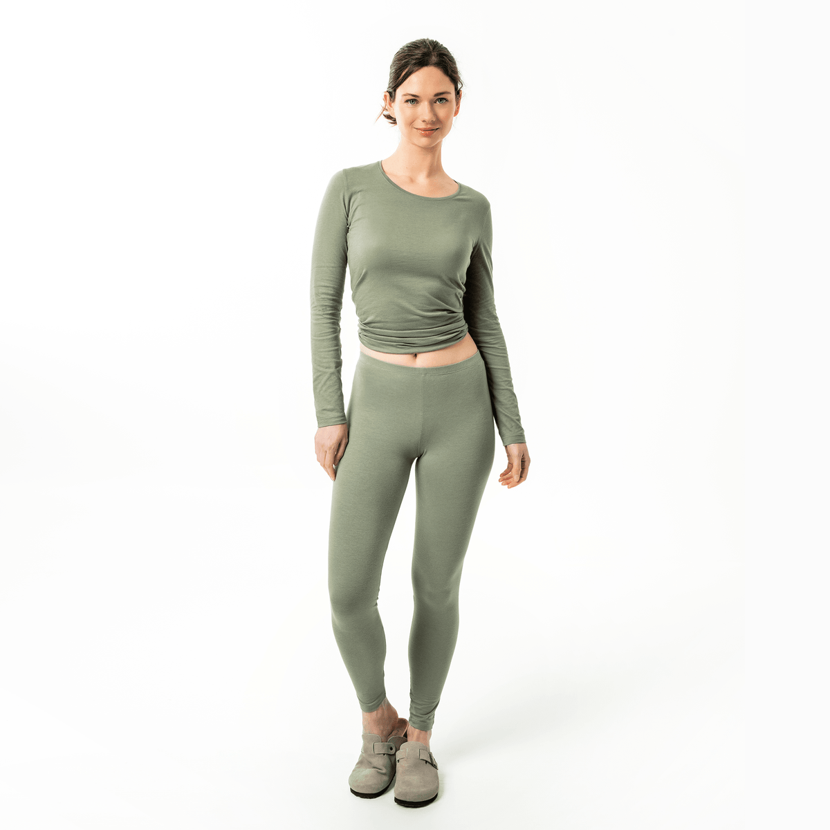Organic Cotton Stretch Leggings - Womens - Bascora