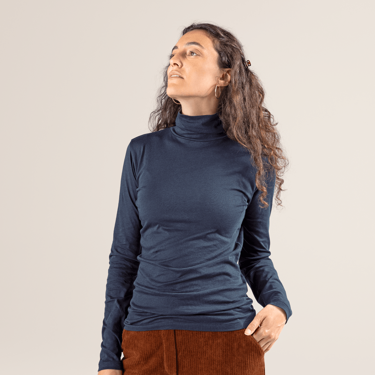 Organic Cotton Turtleneck T-Shirt – Women's - Bascora