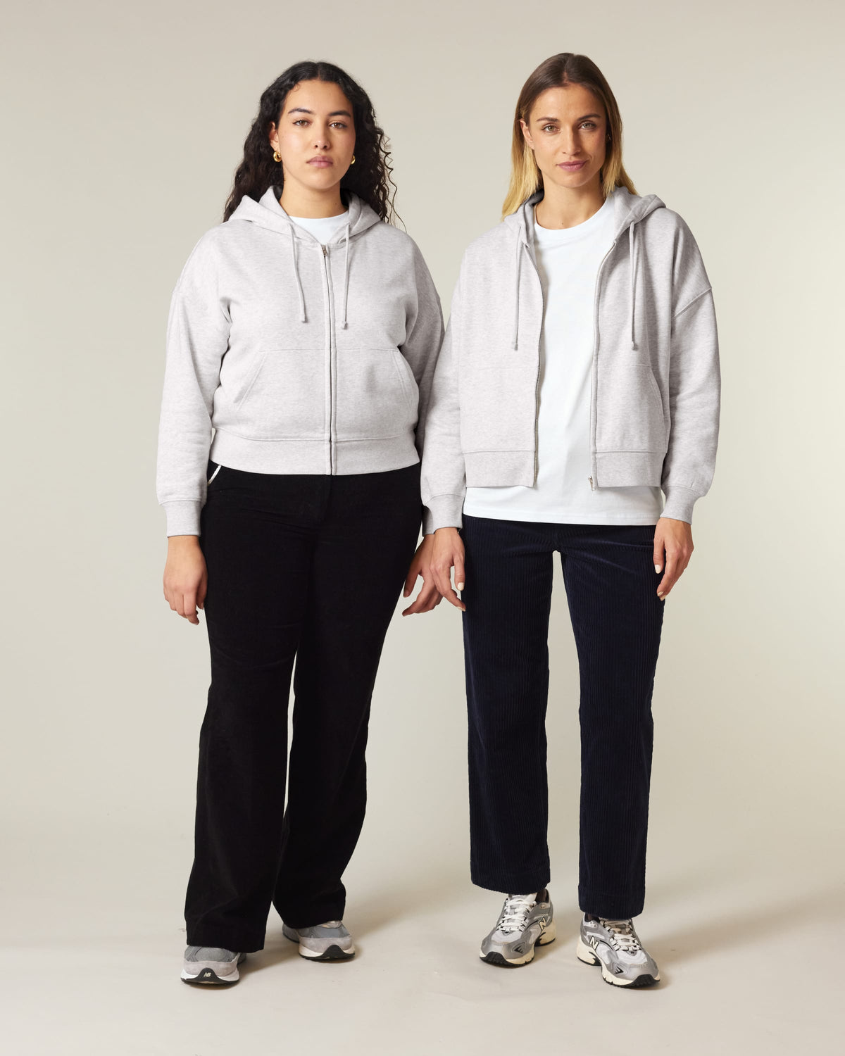 Organic Dropped Shoulder Zipped Hoodie - Womens - Bascora