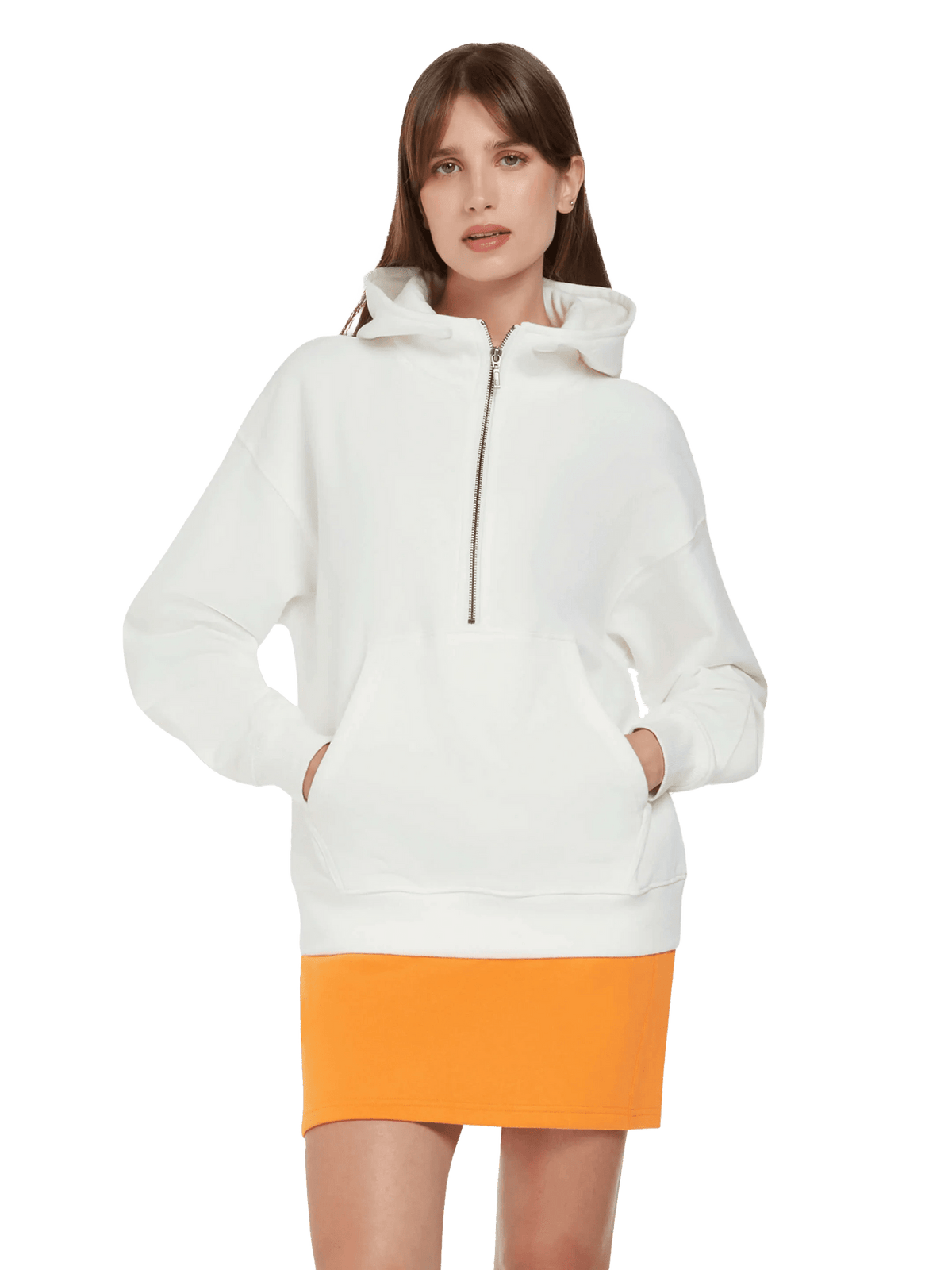 Organic Half Zip Hoodie – Womens - Bascora