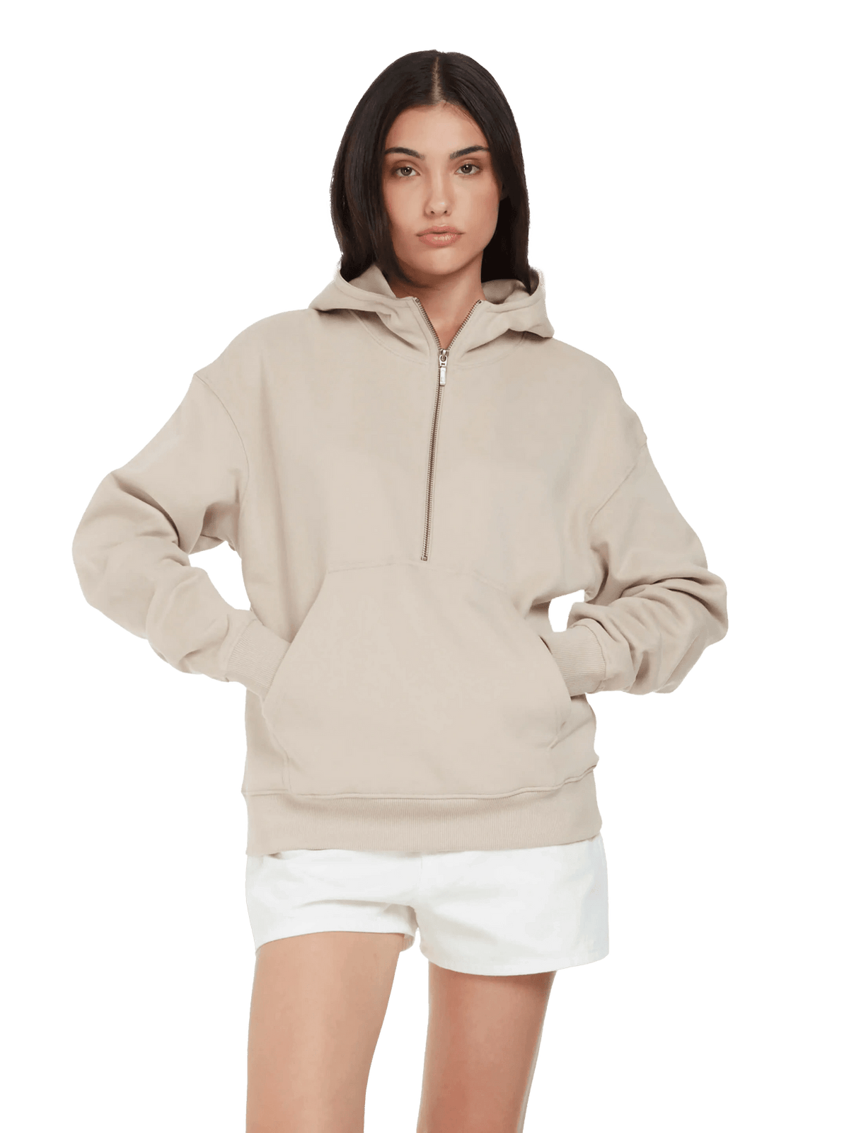 Organic Half Zip Hoodie – Womens - Bascora