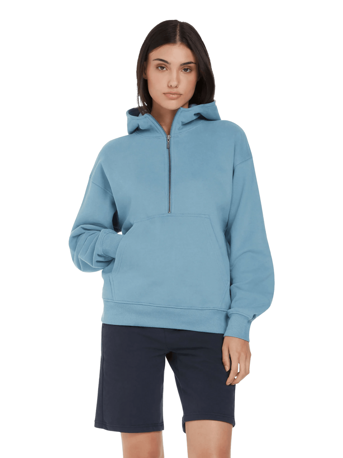 Organic Half Zip Hoodie – Womens - Bascora