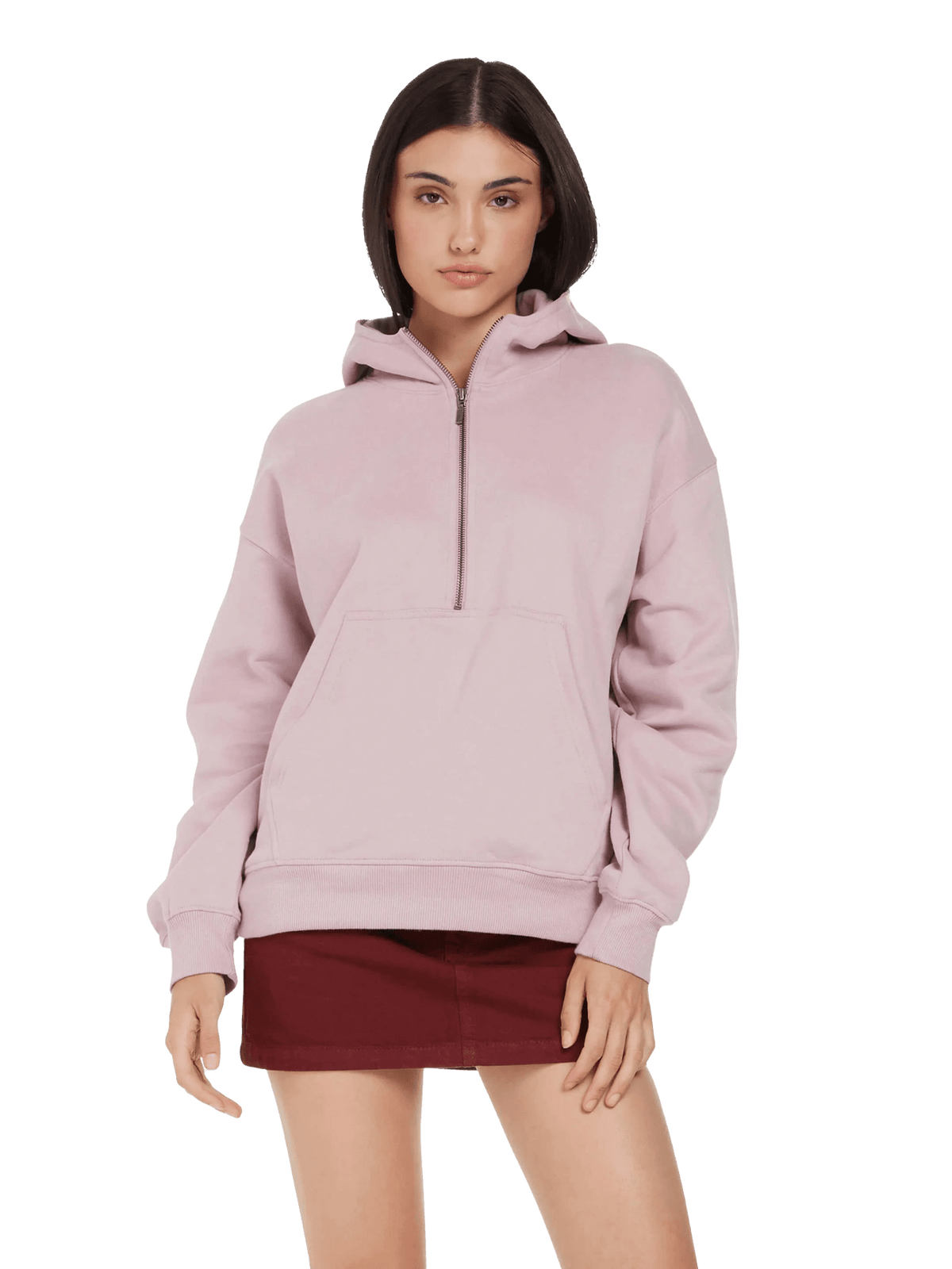 Organic Half Zip Hoodie – Womens - Bascora