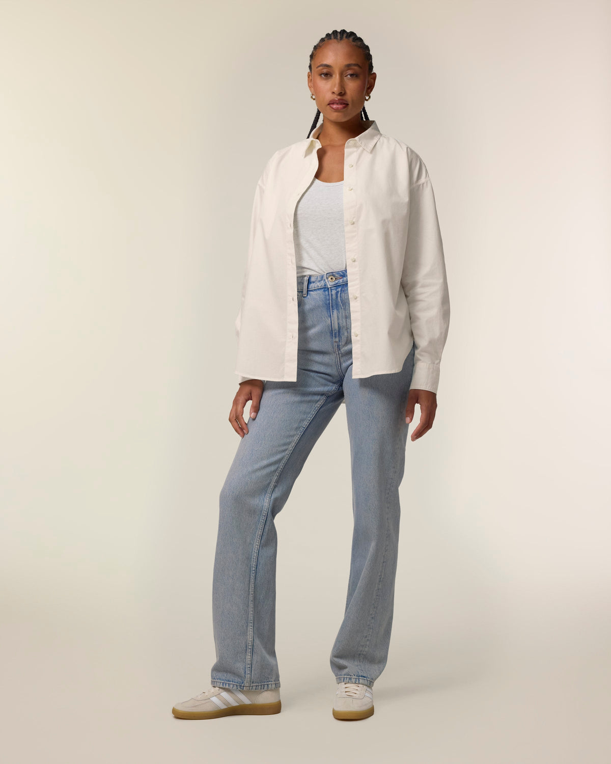 Organic Poplin Long Sleeve Shirt - Womens - Bascora