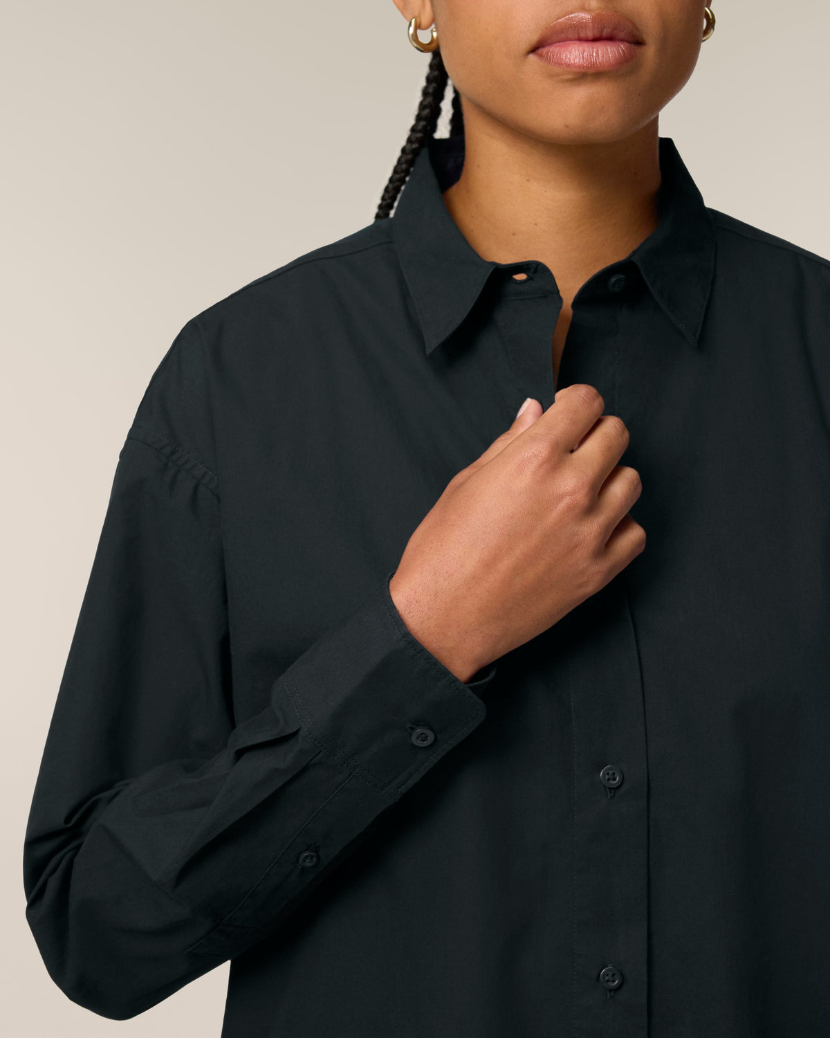 Organic Poplin Long Sleeve Shirt - Womens - Bascora