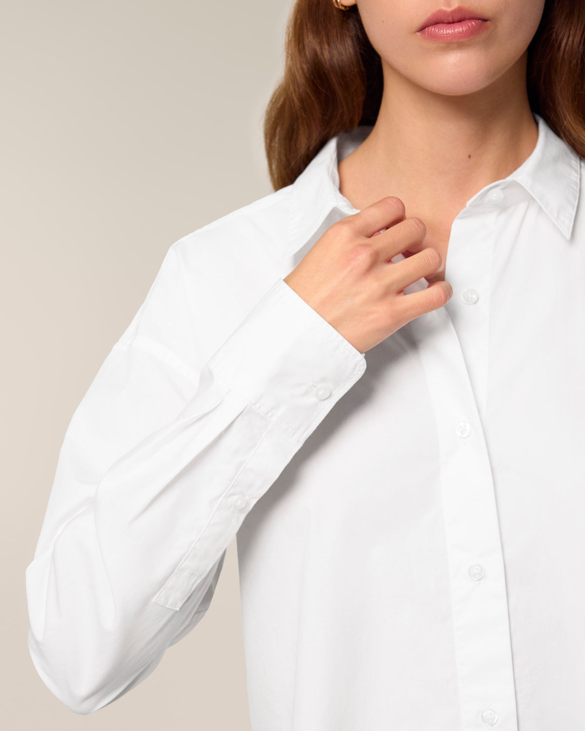 Organic Poplin Long Sleeve Shirt - Womens - Bascora