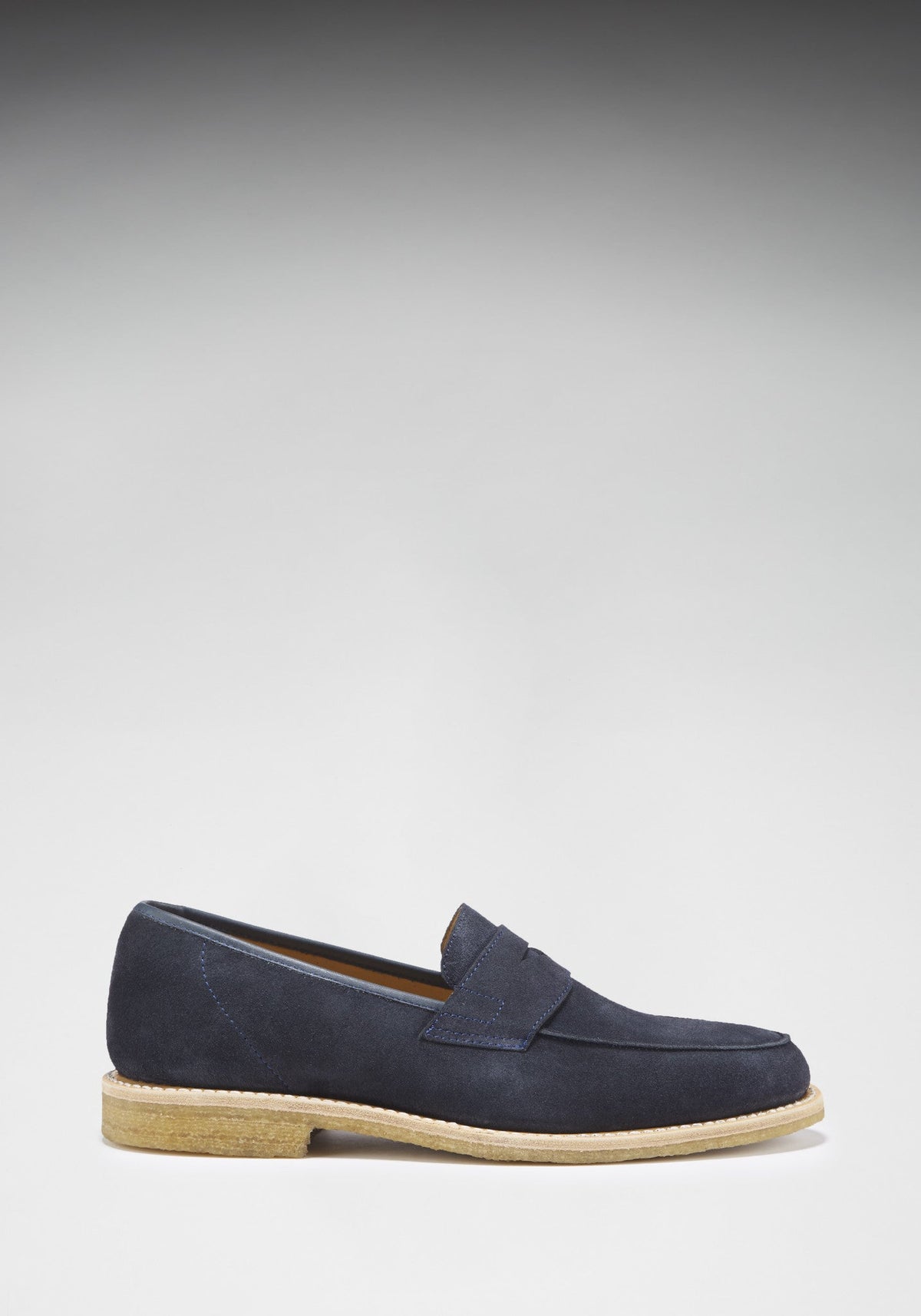 Hugs & Co. Blue Suede Loafers with Goodyear Welted Crepe Rubber Sole for Men
