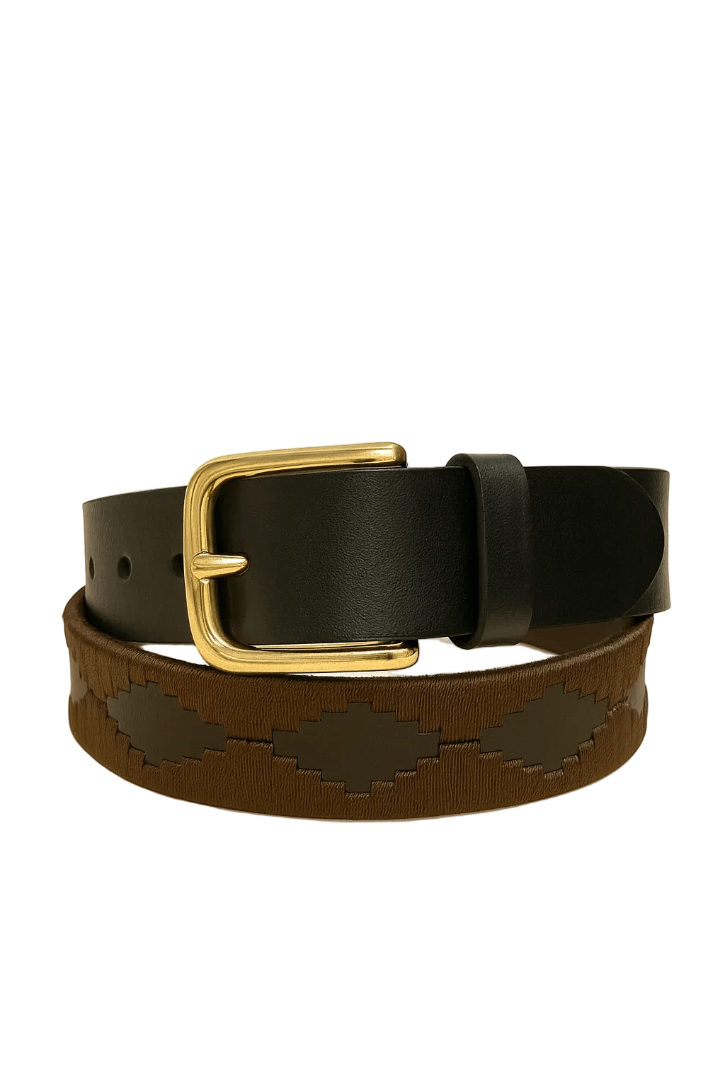 Prestige Tannery Embossed Leather Belt – Two-Tone Design - Bascora