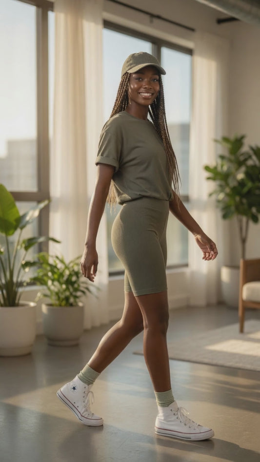 Organic Cotton Ribbed Shorts — Women's