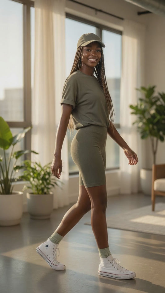 Organic Cotton Ribbed Shorts — Women's
