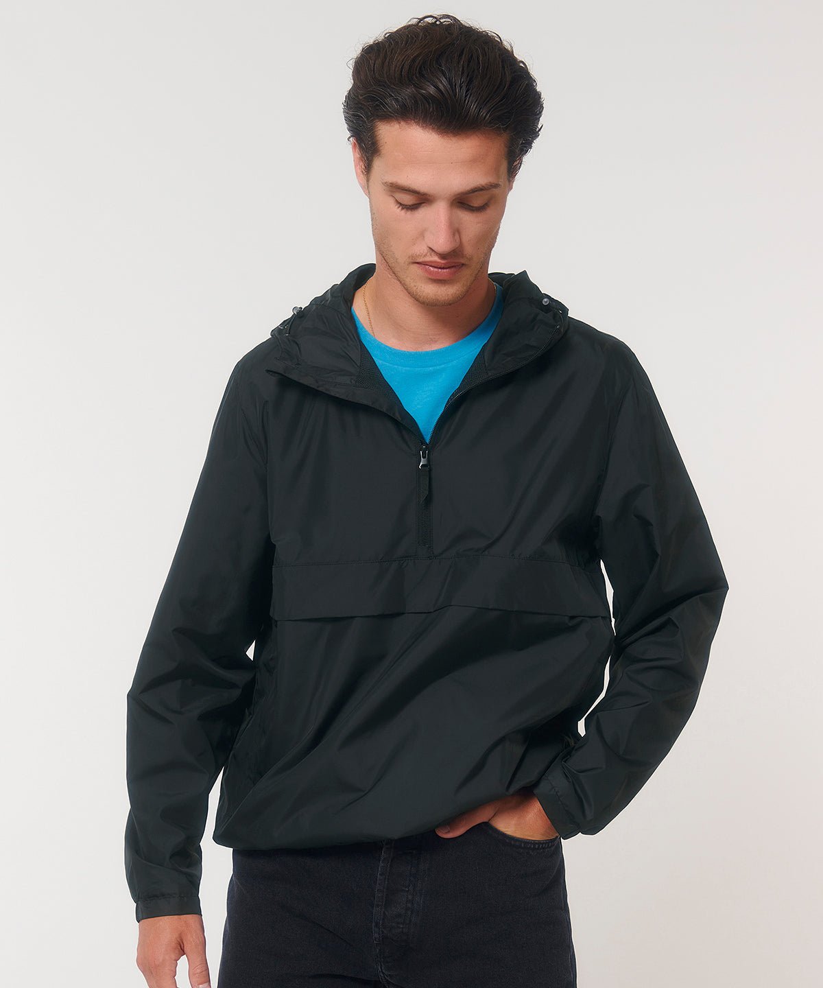 Recycled Polyester Zip Neck Anorak | Bascora