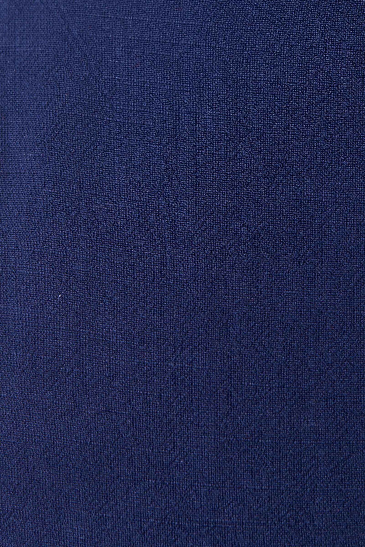 Reese Linen Mix Button Through Midi Shirt Dress - Navy - Bascora