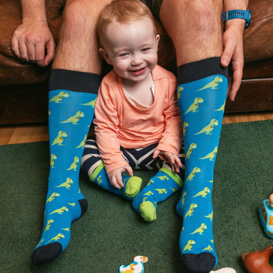 Roar Together – T-Rex Matching Bamboo Socks - Bascora