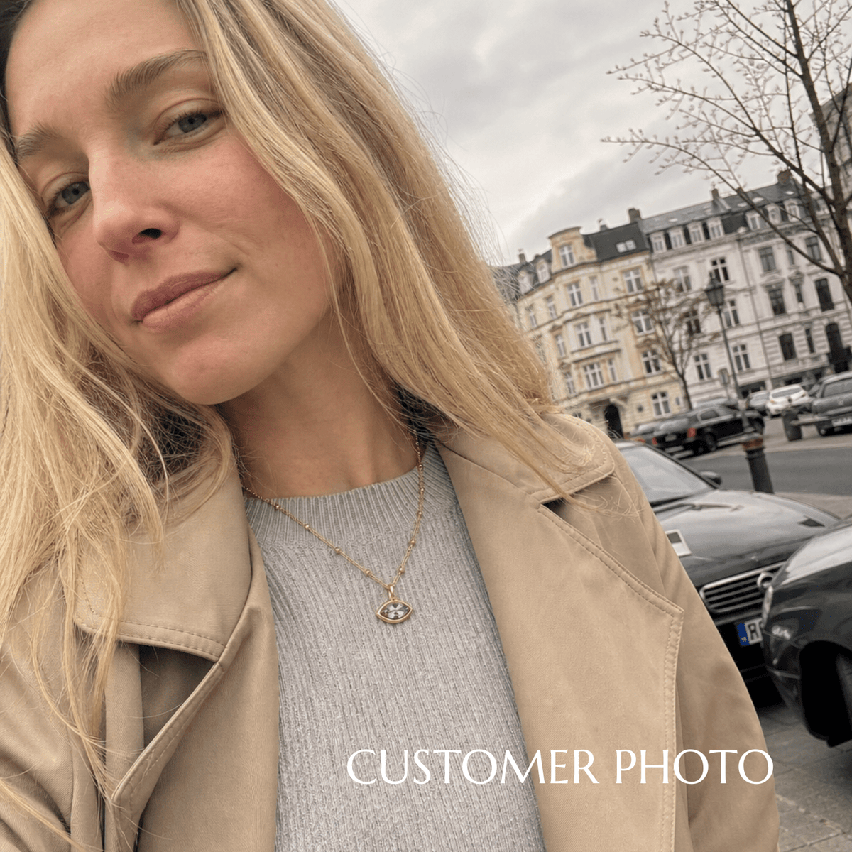Dainty London Siren's Teardrop Amethyst Marquise Necklace Gold or Silver