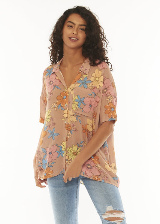 Sisstr Stay Stoked SS Woven Top - Bascora