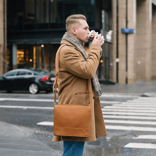 Soft Tannery Leather Messenger - Tan - Bascora