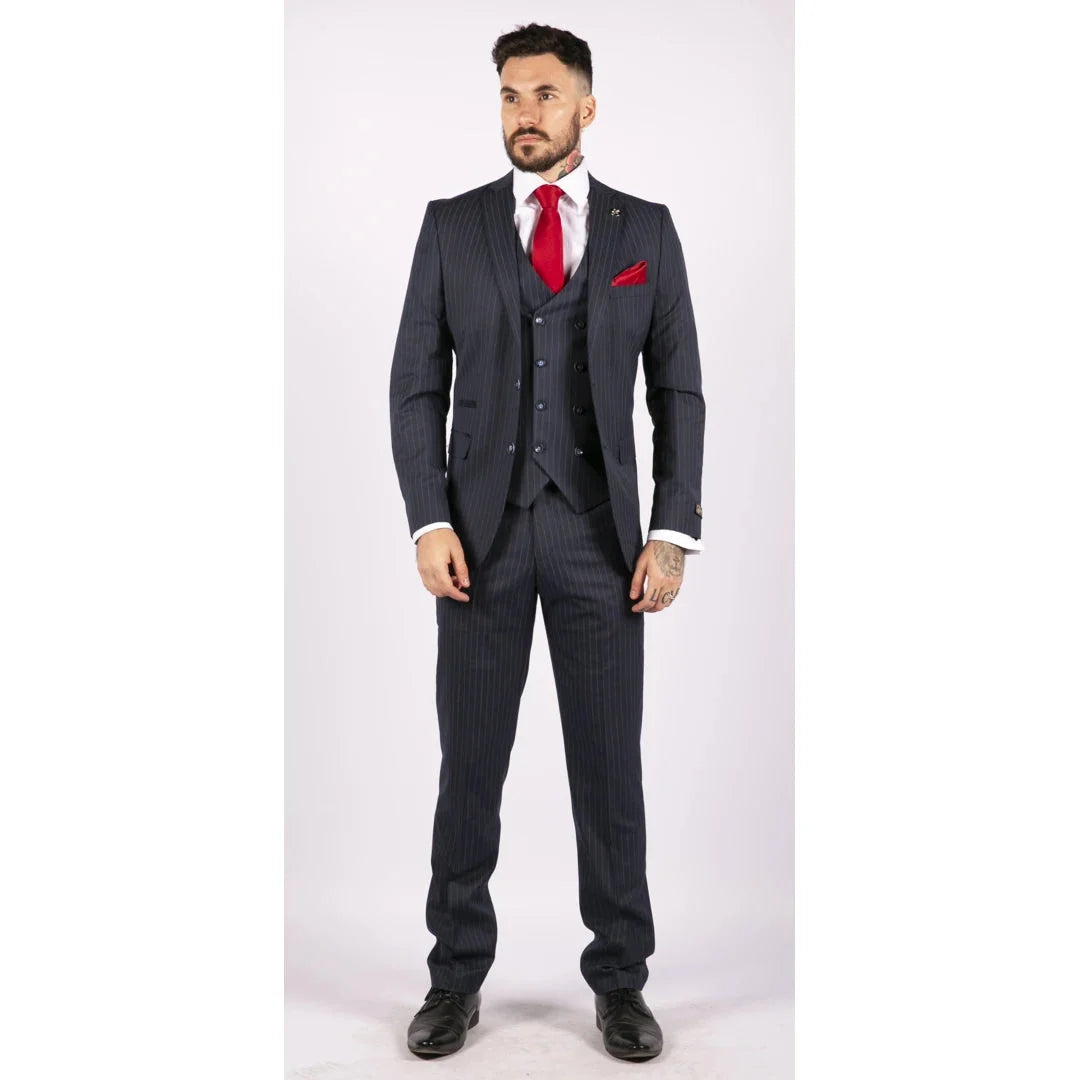 Men's 3 Piece Gatsby 1920s Gangster Pinstripe Suit