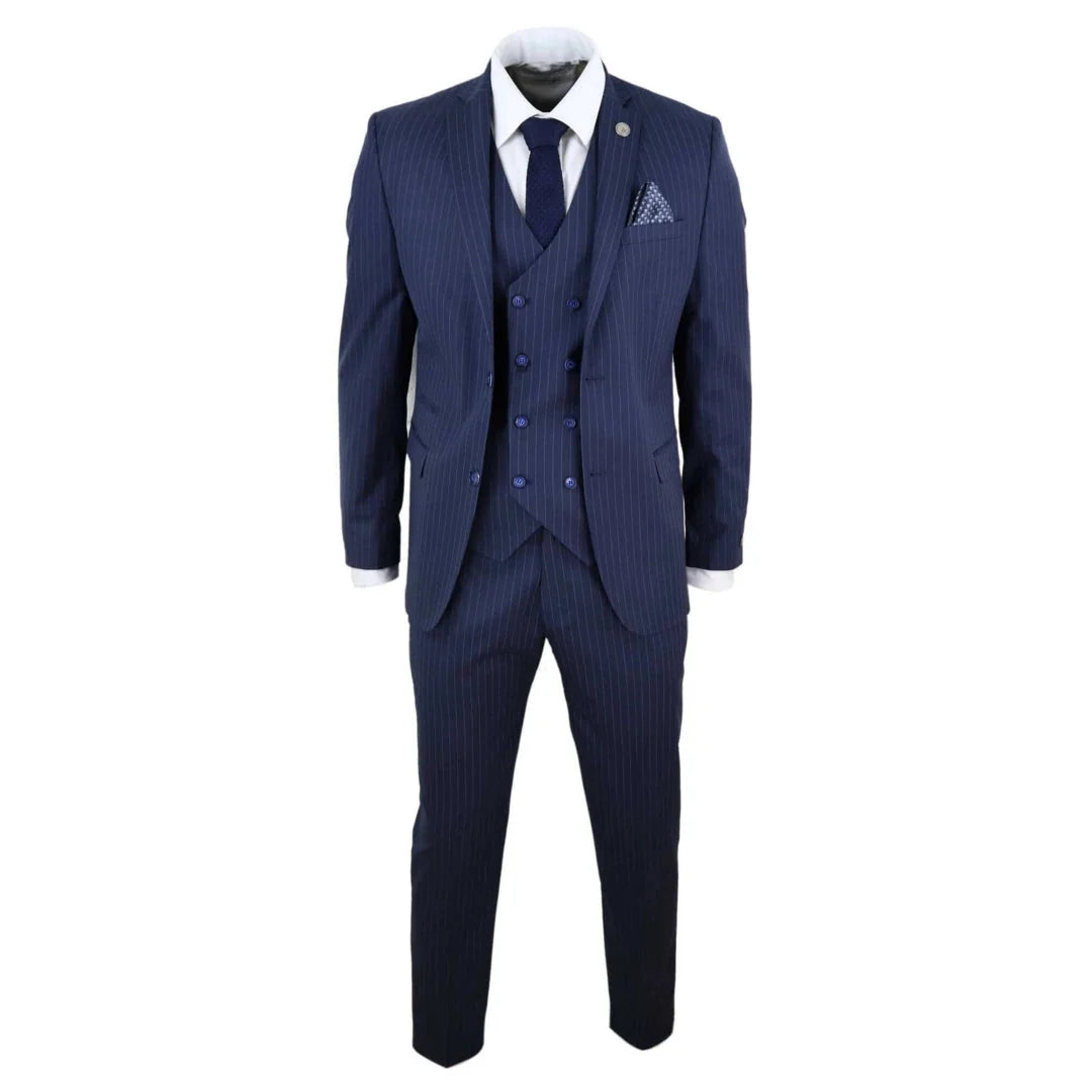 Men's 3 Piece Gatsby 1920s Gangster Pinstripe Suit