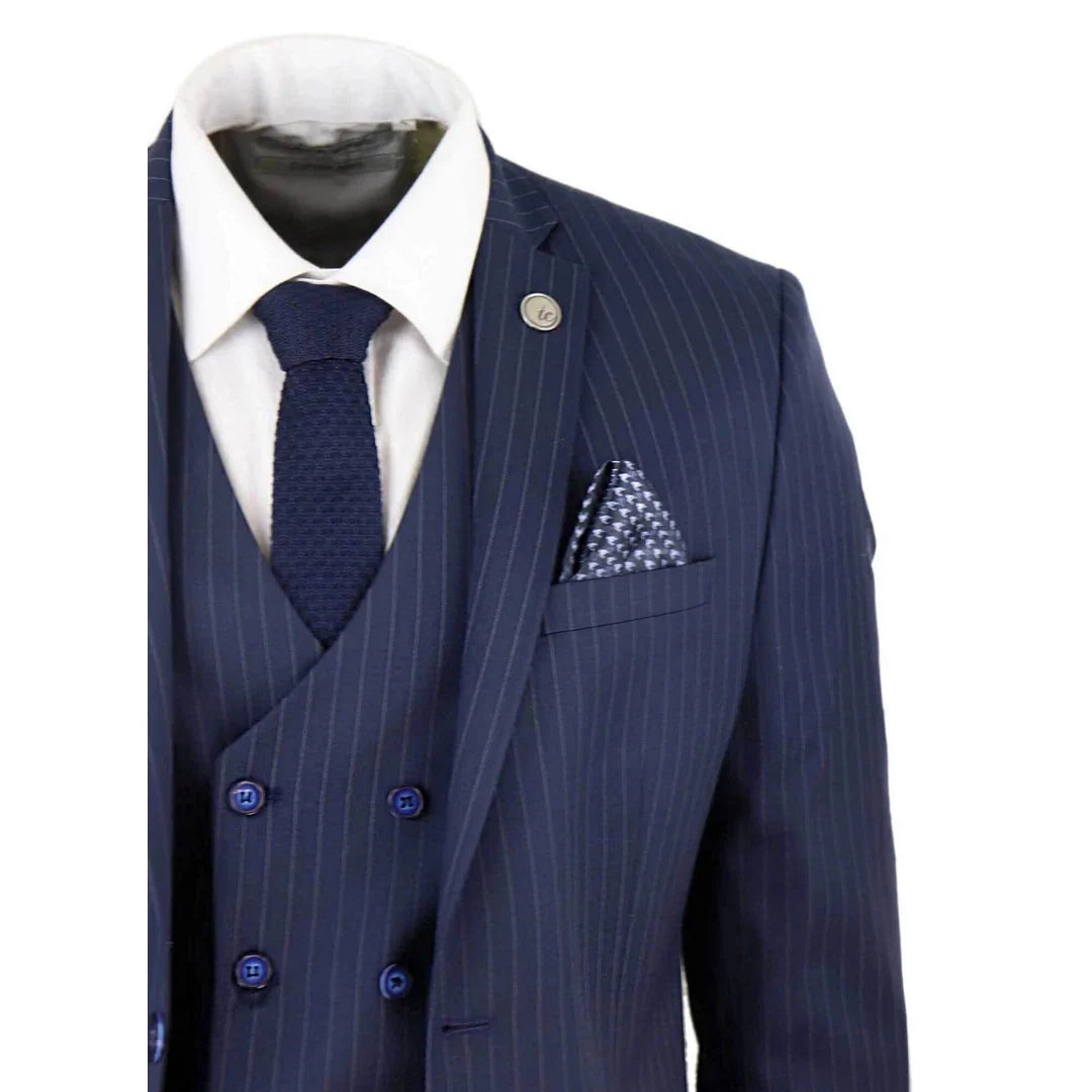 Men's 3 Piece Gatsby 1920s Gangster Pinstripe Suit