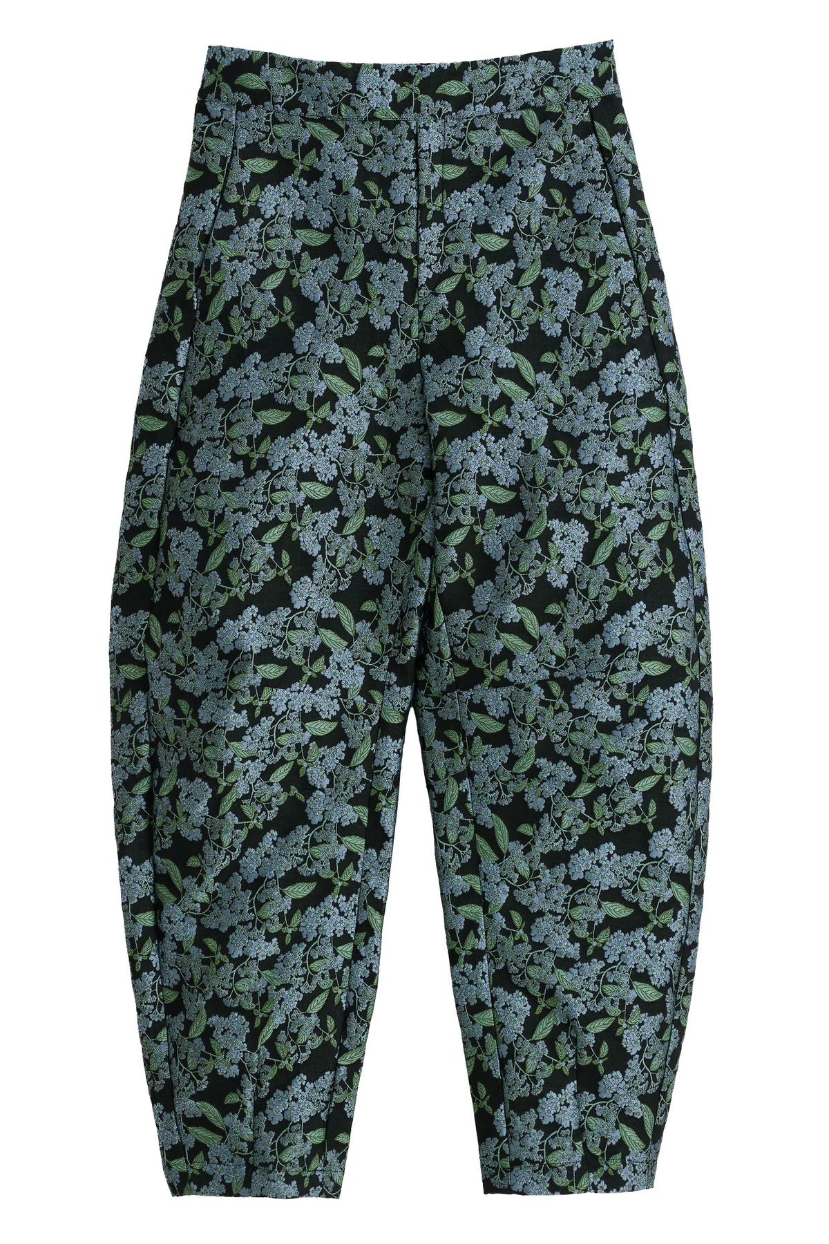 Sutton Blossom Jacquard Barrel Trouser - Black - Bascora