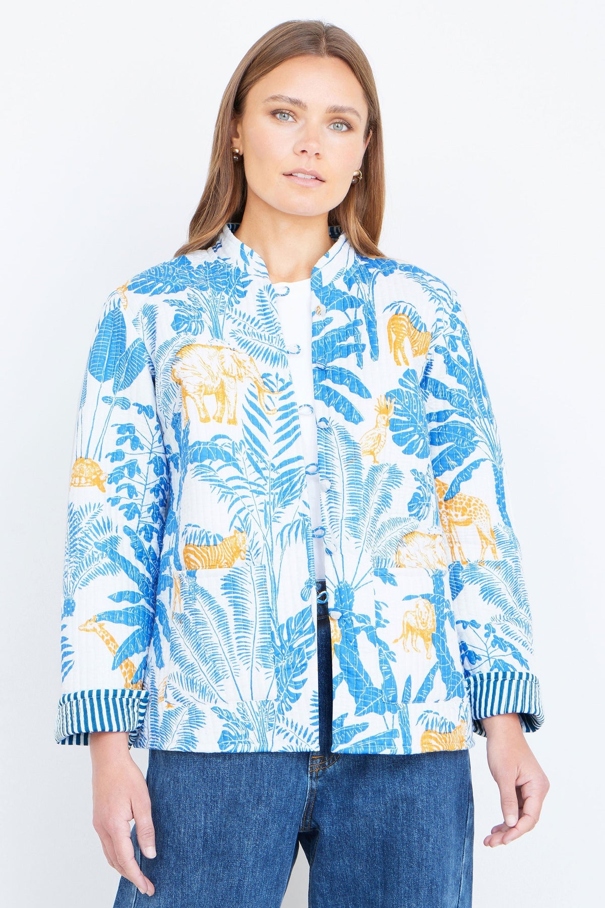 The Blue Jungle – Reversible Cotton Quilted Jacket - Bascora